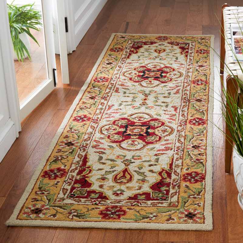 Bryonhall Hand Hooked Performance Floral Rug, Runner 2'6" x 10'