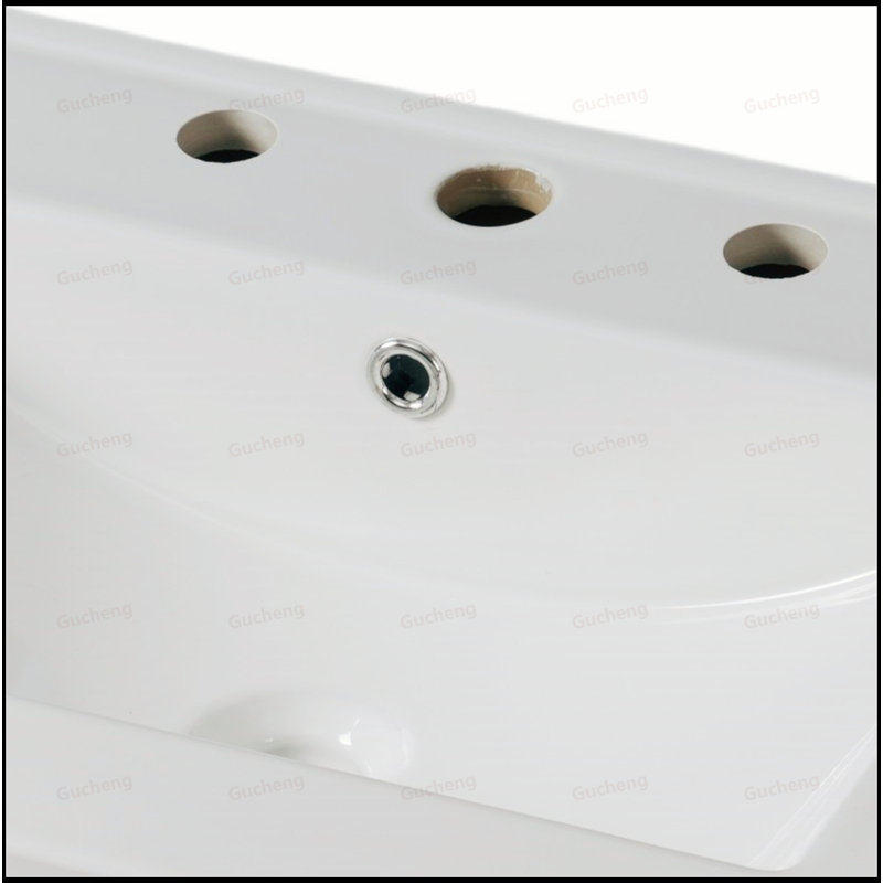 Meuble-lavabo 36 po avec lavabo en céramique et tablette réglable, Gris