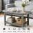2-Tier Weather-resistant Poly Coffee Table Indoor Outdoor Use, Grey