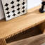 Console décorative courbée 59,83 po avec tiroir à rayures verticales de 59,83 po pour le hall d'entrée - naturel, élégant 59,83 po