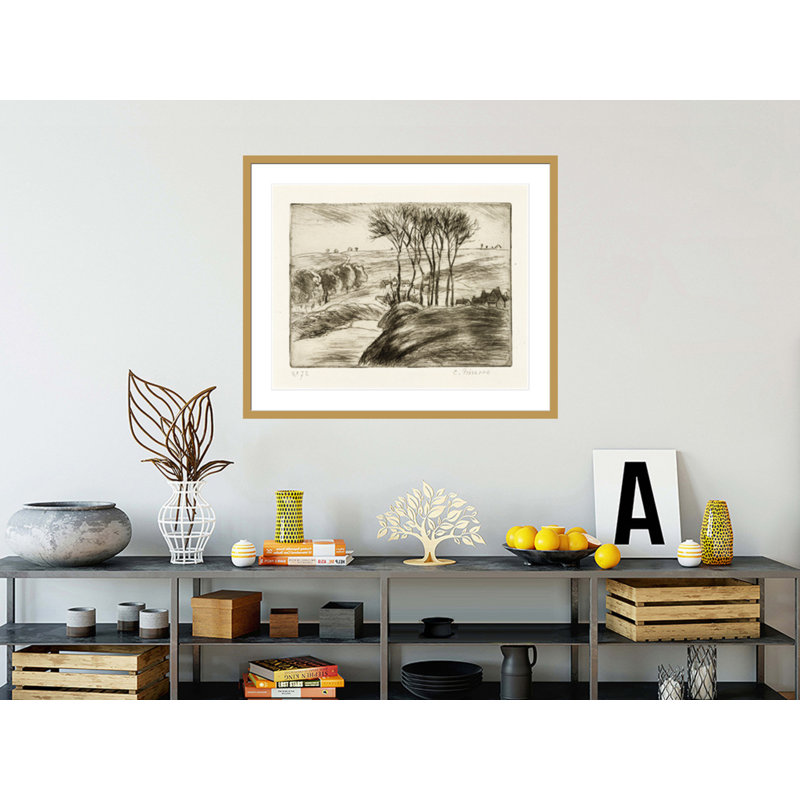 «Paysage a Osny» par Camille Pissarro, impression giclée sur cadre, H 33,5 po x l 40,08 po