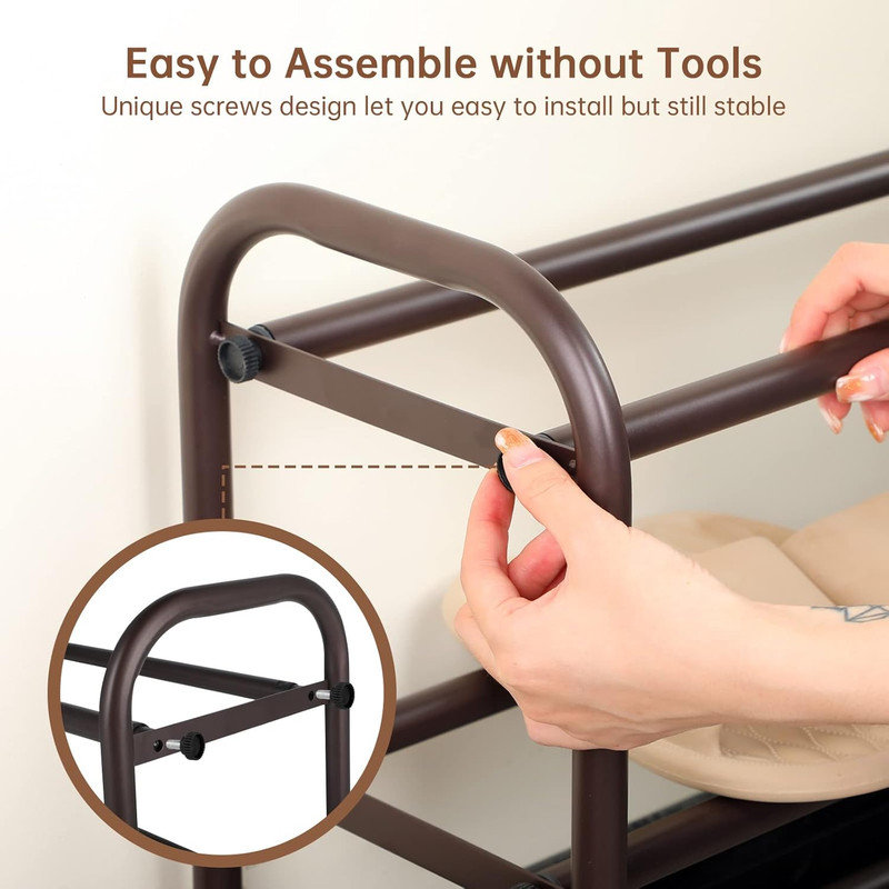 8 Pair Shoe Rack, Bronze
