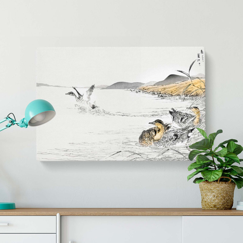Ducks by the Reeds by Numata Kashu - Wrapped Canvas, 60cm H x 91cm W x 3cm D