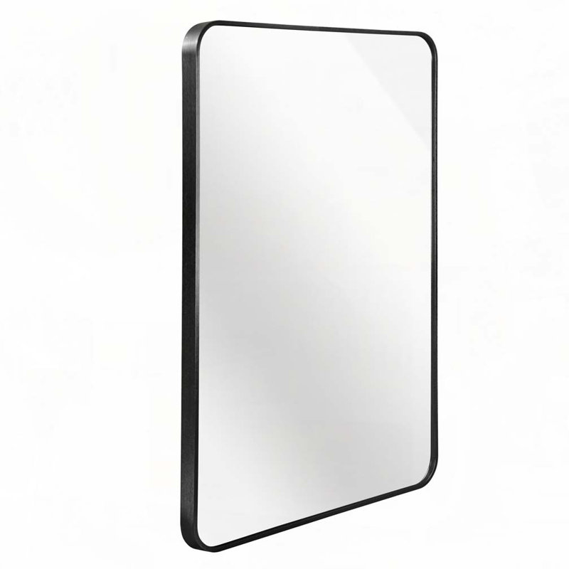 30x40 Inch Metal Framed Rectangular Bathrrom Mirror for Wall, Black