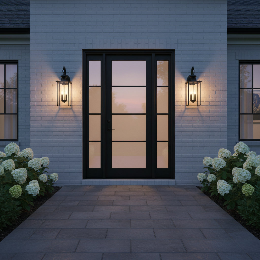 Tiernan 2 Light Outdoor Wall Light, Black, No