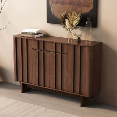 47.24"Brown Vertical Grain Solid Wood Shoe Cabinet