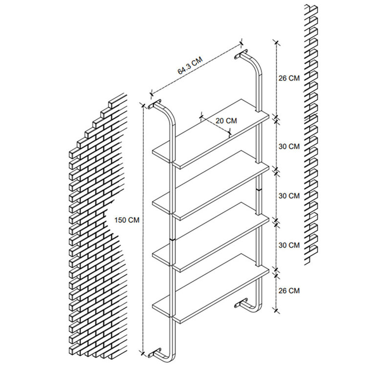Adiah 150cm H x 64.3cm W Metal Bookcase, Anthracite