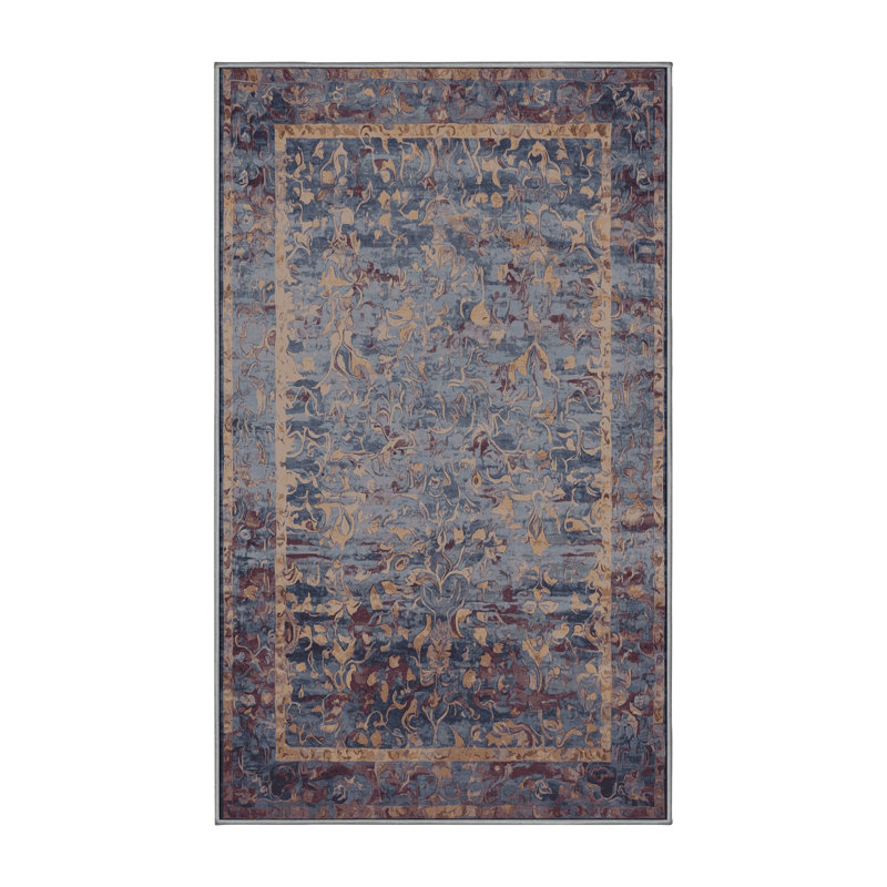Tapis gris soyeux et moelleux, Rectangulaire 3 pi x 5 pi