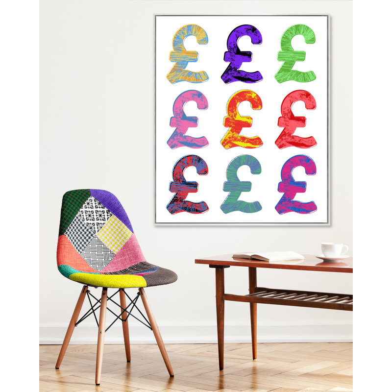 Yaffa G " Pound ", White Framed, 50" H x 41" W