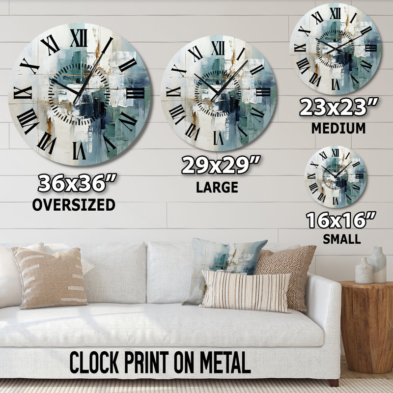 Horloge murale Subtle Serenity I - Abstract Collages, Médium