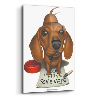 " Brown Dachshund With Sharpie And Sign "