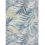 Tapis intérieur / extérieur en polypropylène tissé à la machine floral ivoire / bleu turquoise-52734189