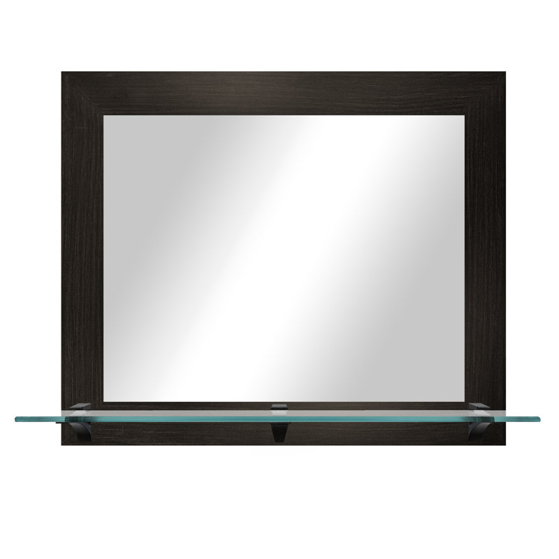 Ashyiah Flat Wall Mirror, Dark Brown