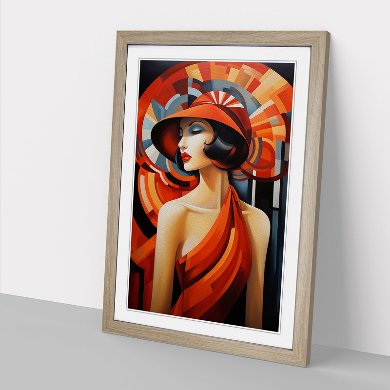 Single Picture Frame Wall Art, 64cm H x 46cm W, Oak Framed