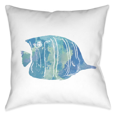  Watercolor Fish Indoor/Outdoor Throw Pillow