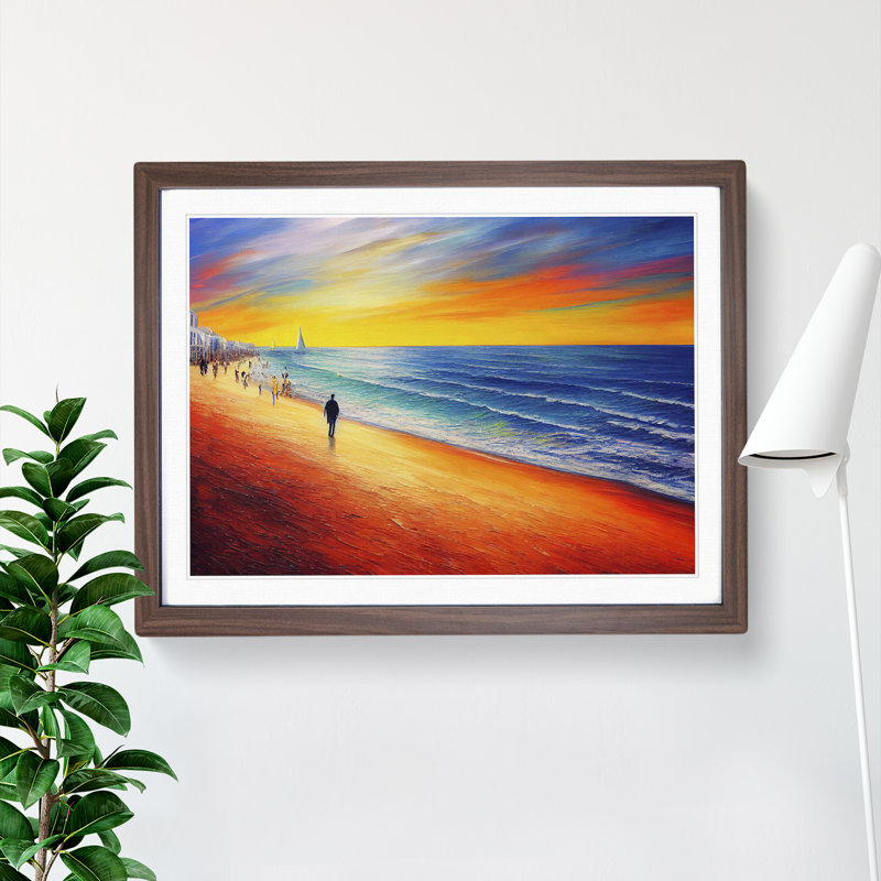XH1022-1320X Beautiful Beach Vol.4 1 Piece Single Picture Frame Wall Art, 25cm H x 34cm W x 2cm D, Walnut Framed