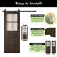 Portes de grange en verre givré non assemblées et finies avec ensemble de quincaillerie d'installation sans dérivation de 36 po x 80 po Homacer Ebony-126677223