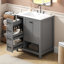 Meuble-lavabo de salle de bain avec comptoir, meuble-lavabo avec deux portes et deux tiroirs, bois massif, tablette ouverte, panneaux de fibres à densité moyenne-2112433971-2112433969