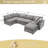 Latitude Run® 130" Modular Chenille Sectional Sofa Cloud Couches, Convertible Oversized Sectional Sleeper Sofa Bed-1844527631