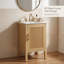Armoire de salle de bain compacte 18 "avec lavabo en céramique - Petit meuble-lavabo avec tablette réglable, charnières à fermeture en douceur et organisateur de porte pour salle d'eau