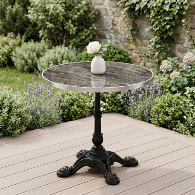 Table bistro d'extérieur 31,5 po avec base en fonte