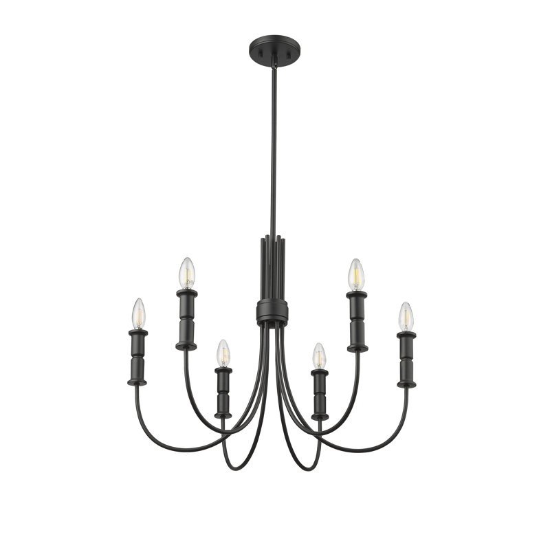 Potiss 6 - Light 26" Wide Dimmable Classic / Traditional Chandelier, Polished Nickel
