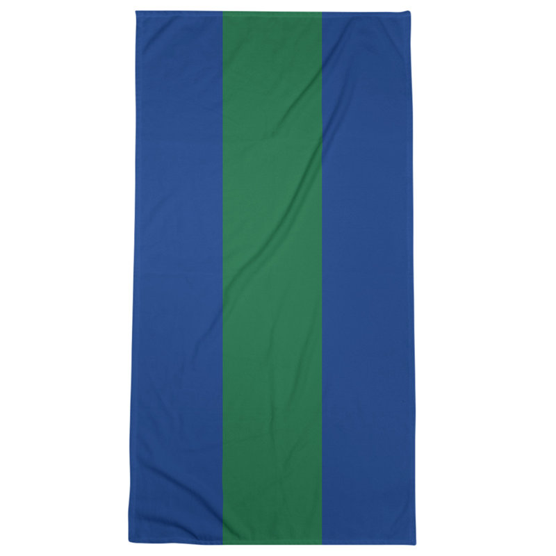 Cotton Blend Beach Towel, Blue/Dark Green