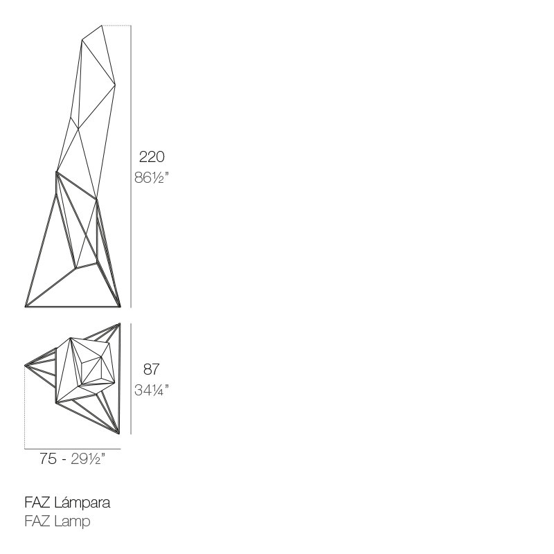 Lampe sur pied de fantaisie 86,5 po Faz
