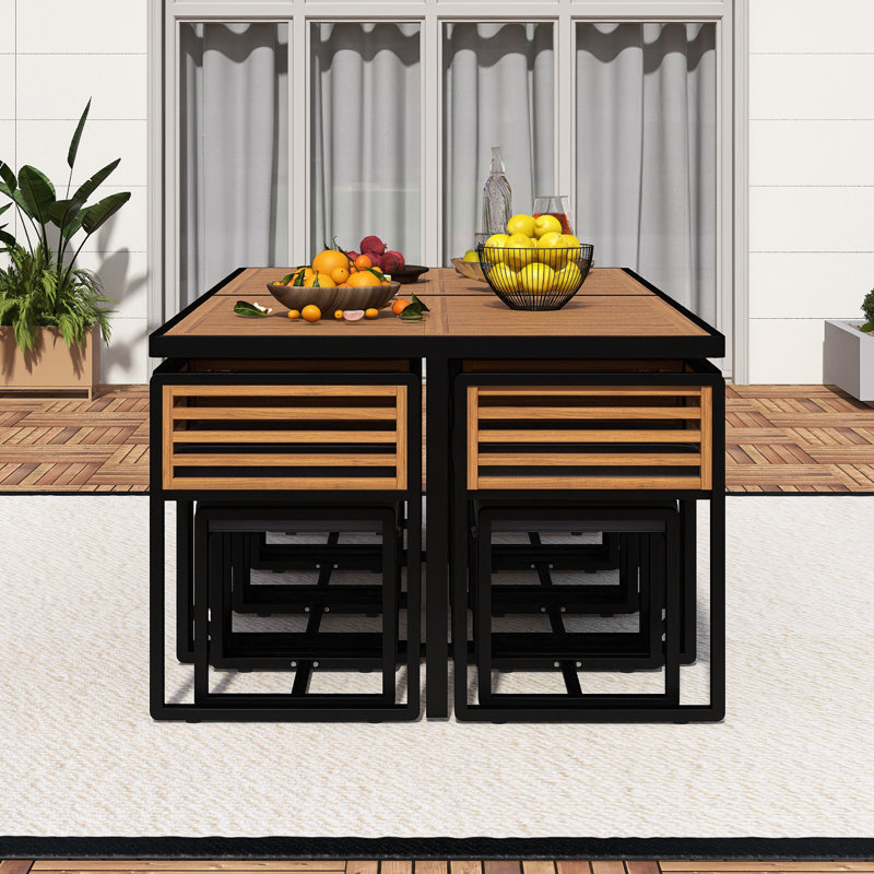 18-Pieces Acacia Wood Patio Dining Set