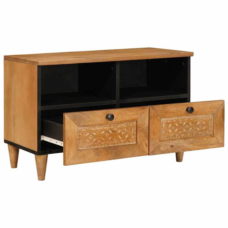 TV Cabinet 70 X 33 X 46 Cm Solid Mango Wood, Light Brown