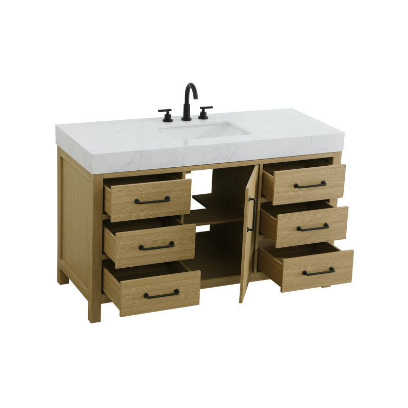 Meuble-lavabo simple 54 po_Traditional_VF60654, Brun miel