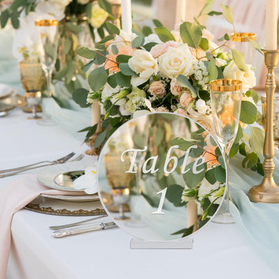 Clear Orbicular Table Numbers For Weddings
