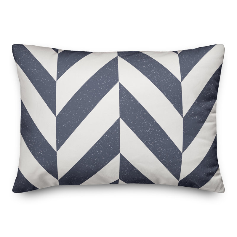 Chevron Outdoor Throw Pillow, Blue