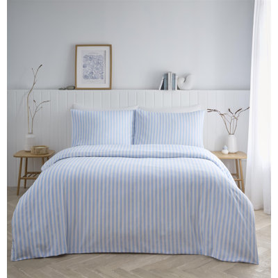 Cotton Blend Striped Duvet Cover Set