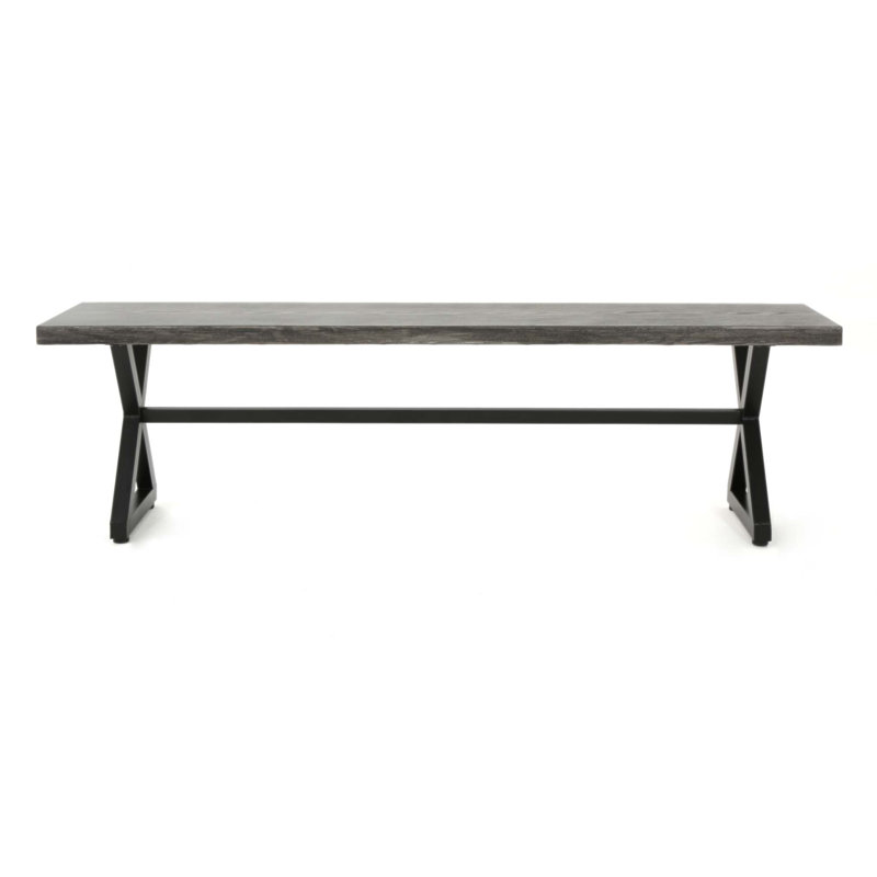 Banc d'extérieur en aluminium robuste avec structure en acier, parfait pour les sièges de patio durables et attrayants