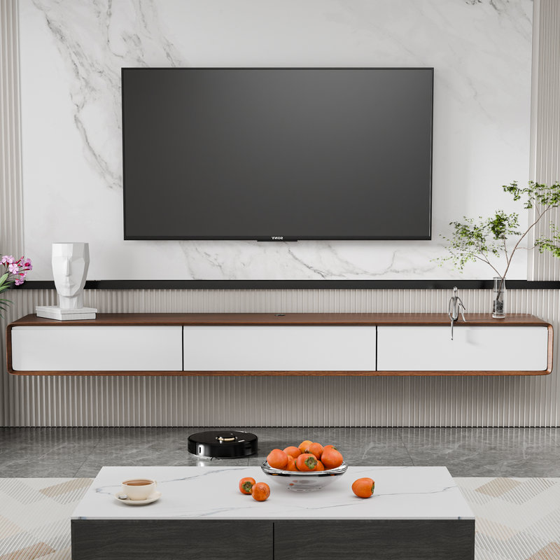Rupena 78.74" Handmade Floating TV Stand Up to TV's Wall Mounted Media Console, Fully-Assembled