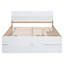 Structure de lit double avec lit gigogne simple et 2 tiroirs-121066453