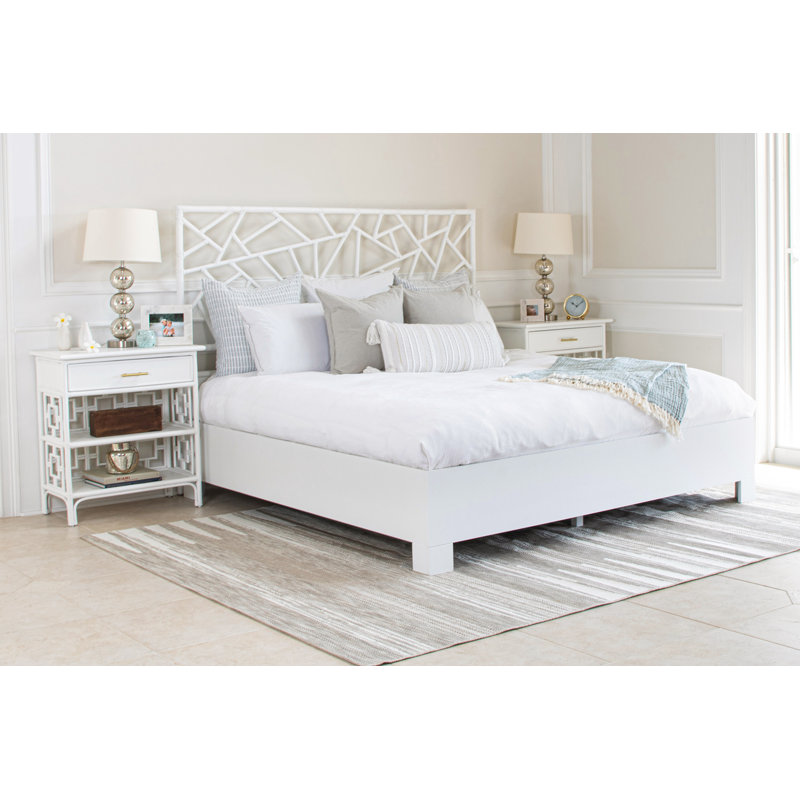 Tiffany Low Profile Bed, King, White