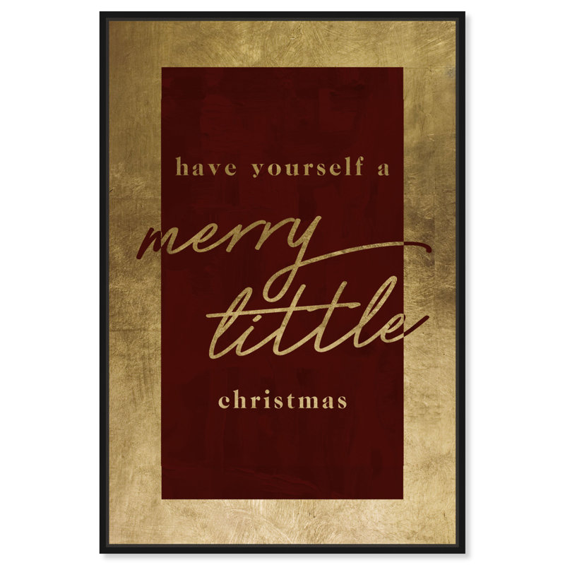 A Merry Little Christmas - reproduction d'art textuel sur toile, H 54 po x l 36 po, Cadre flottant noir