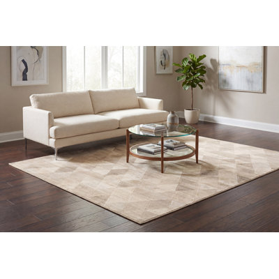 Tapis beige à motif géométrique Gerin