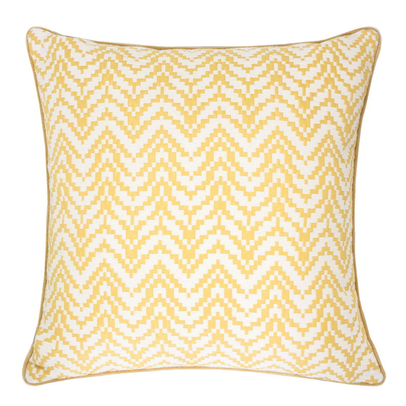 Coussin intérieur / extérieur à chevrons, Jaune