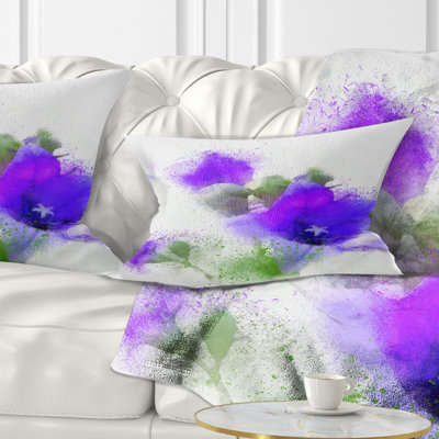 Coussin décoratif floral bouquet de fleurs aquarelles