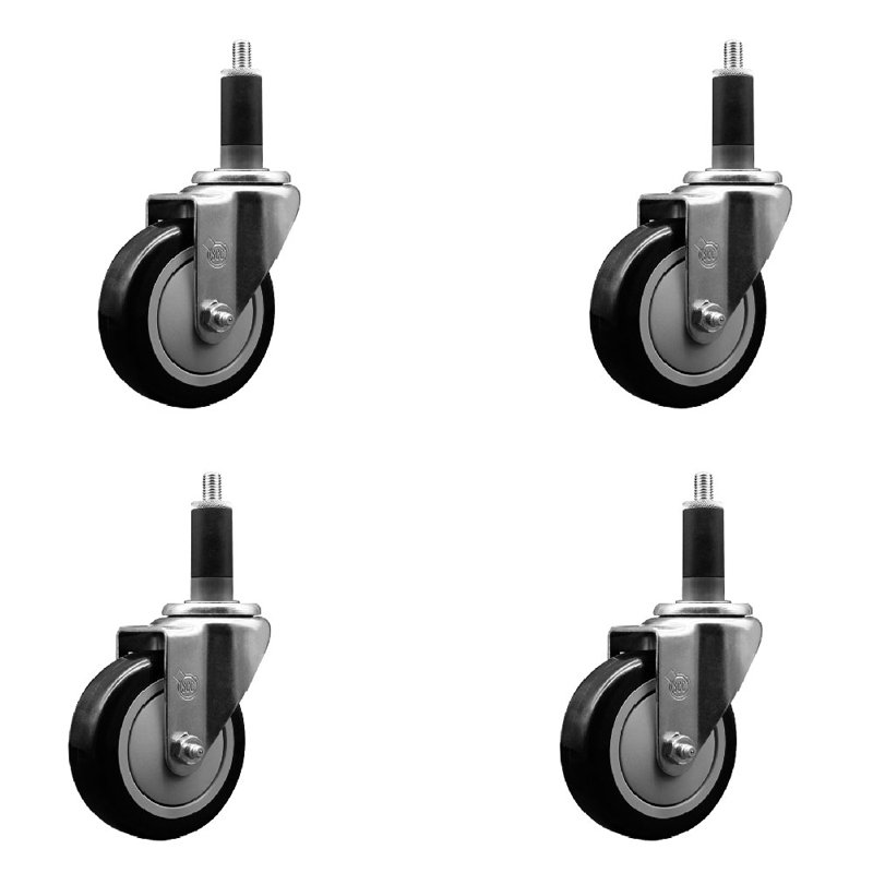 Ensemble de roulettes extensibles pivotantes Poly Poly SCC NB 4 po x 1-1 / 8 po
