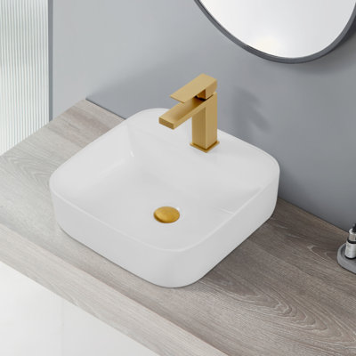 Premium Ceramic Countertop Vessel Sink - Timeless Contemporary-Classic Design, Stain-Resistant High-Gloss Easy-Clean Surface, CUPC Certified & White Label, Fits Small & Large Bathrooms