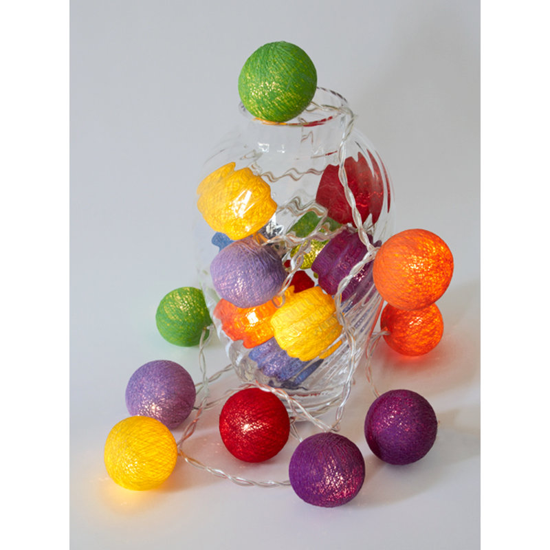 Misti LED Cotton Ball String Light, 10 Lamps - 5 Metre Long