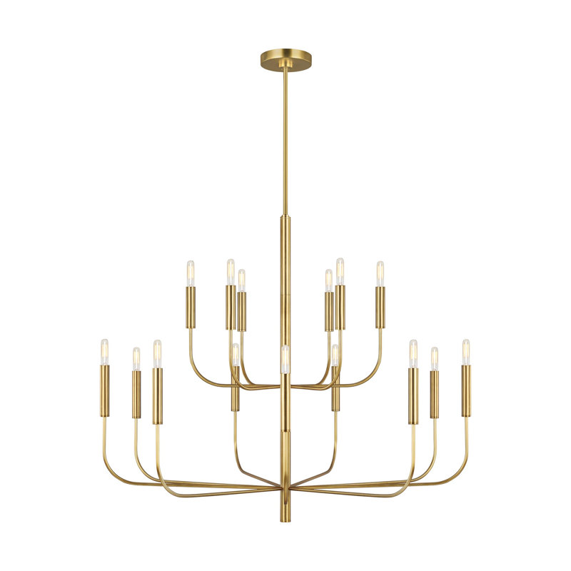 Brianna 15 - Light Chandelier, Burnished Brass