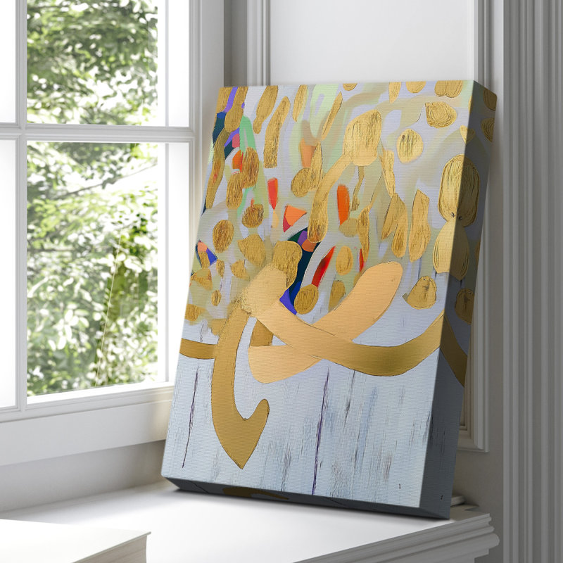 Toile tendue avec châssis abstrait XXII - prêt à être accroché, H 18 po x l 12 po