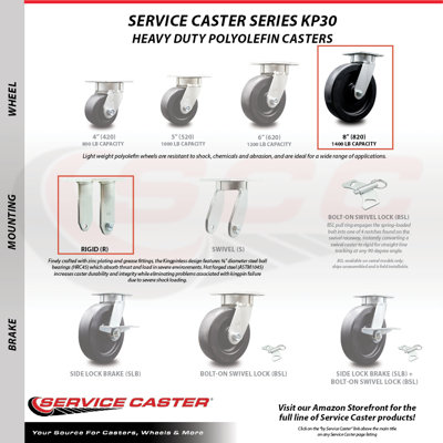 4 Piece Polyolefin Caster Set