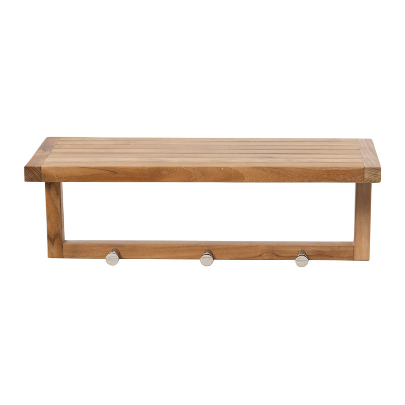 Jamese Solid Wood Accent Shelf, 9" H x 24" W x 9" D