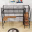 Lit mezzanine en métal avec bureau, escalier et garde-robe Aiofe Kids-162687001-162861809